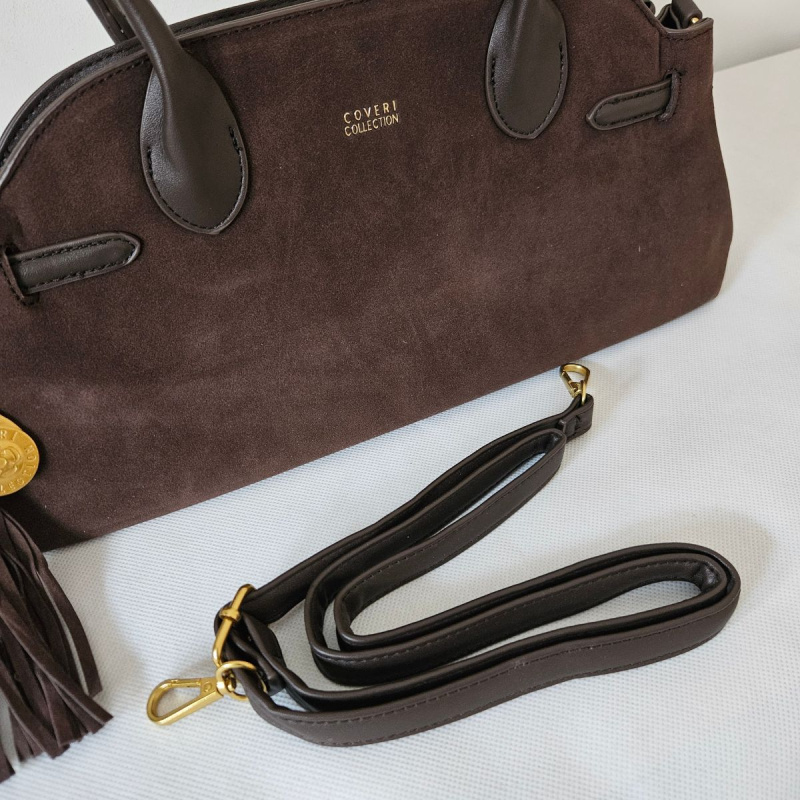 Dámska čokoládovo hnedá kabelka na rameno COVERI