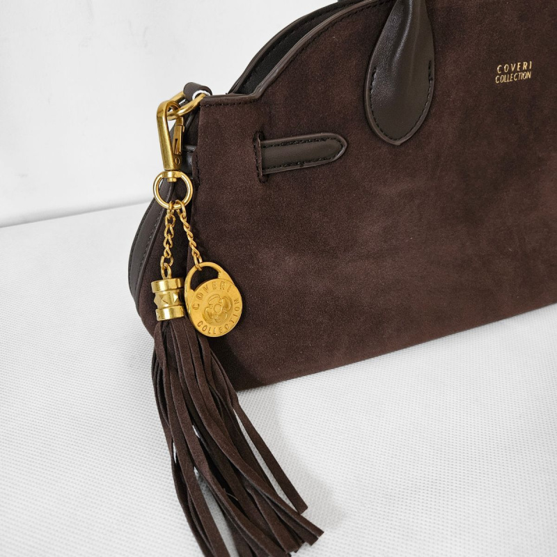 Dámska čokoládovo hnedá kabelka na rameno COVERI