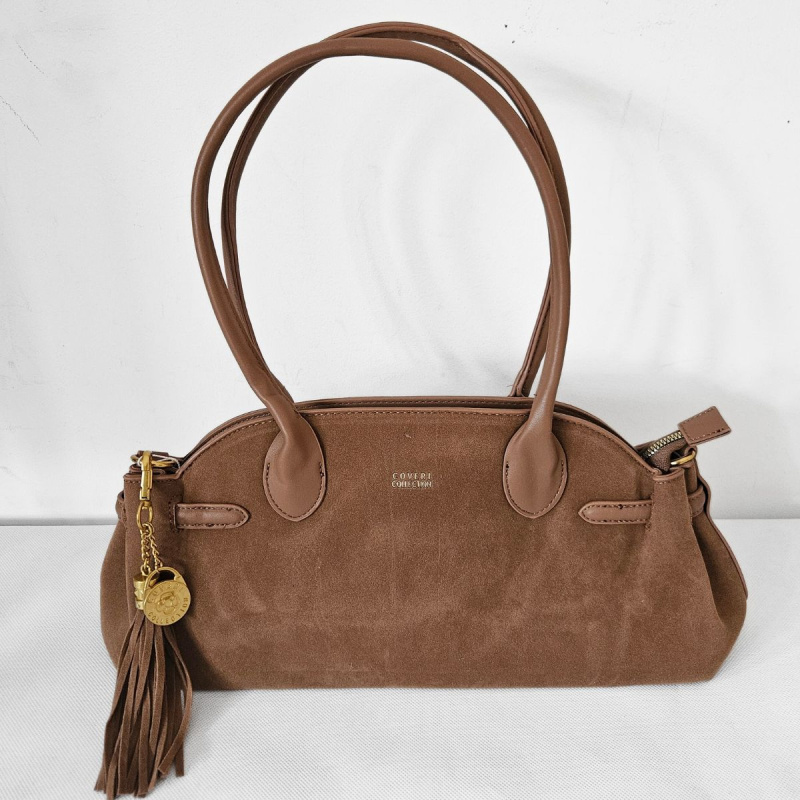 Dámska hnedá kabelka na rameno COVERI