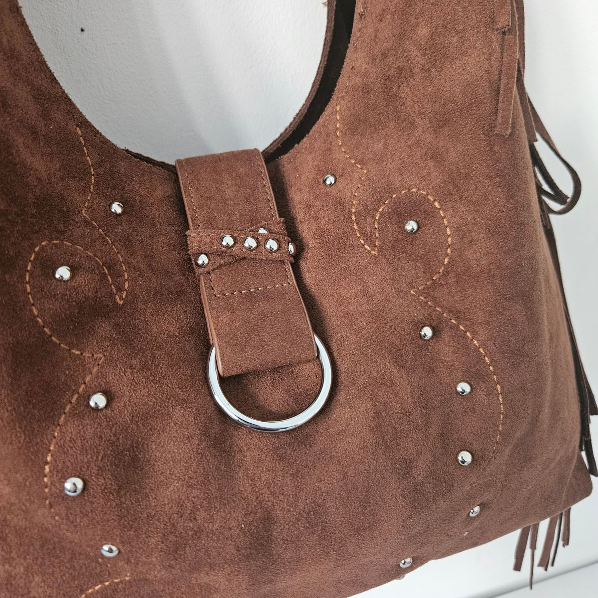 Tmavohnedá kabelka na rameno ALAINA