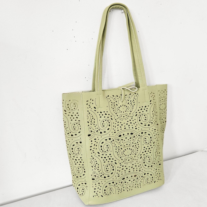 Perforovaná zelená kabelka OMEGA