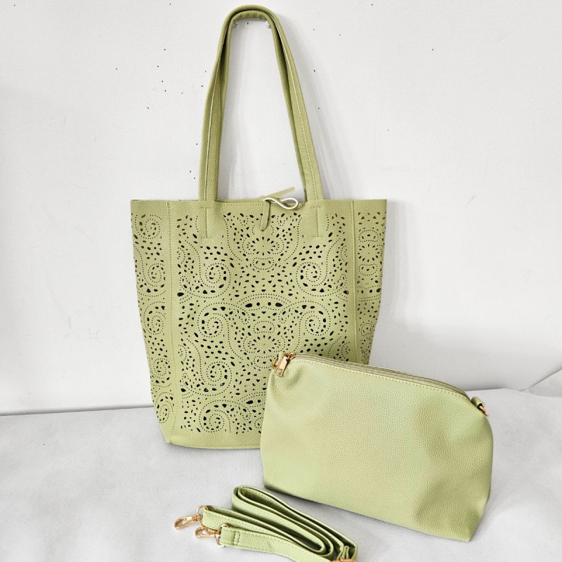 Perforovaná zelená kabelka OMEGA