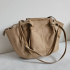 Eko-semišová khaki kabelka na rameno MIRA - priestranná