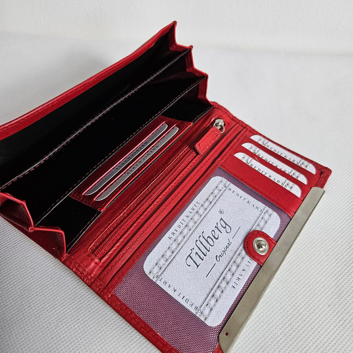 Dámska červená kožená peňaženka SIREN - s RFID ochranou