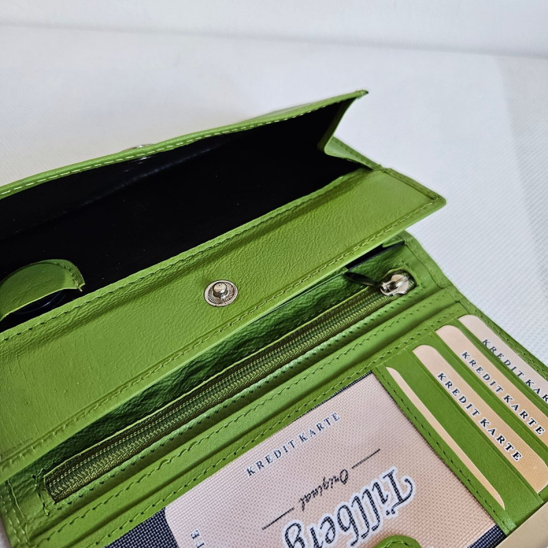 Dámska zelená kožená peňaženka SIREN - s RFID ochranou