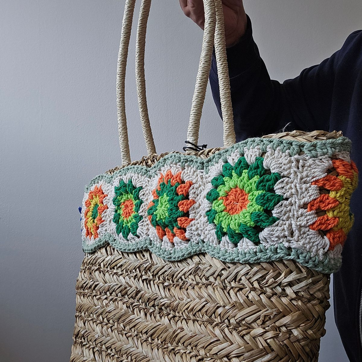 Dámska raffia kabelka na leto KVETINA