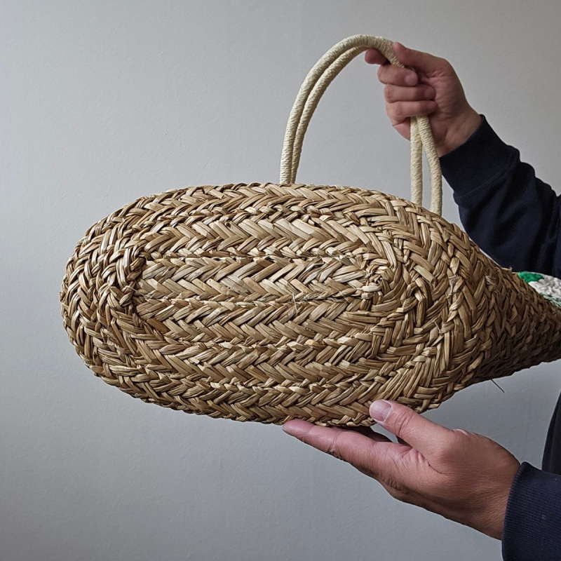 Dámska raffia kabelka na leto KVETINA