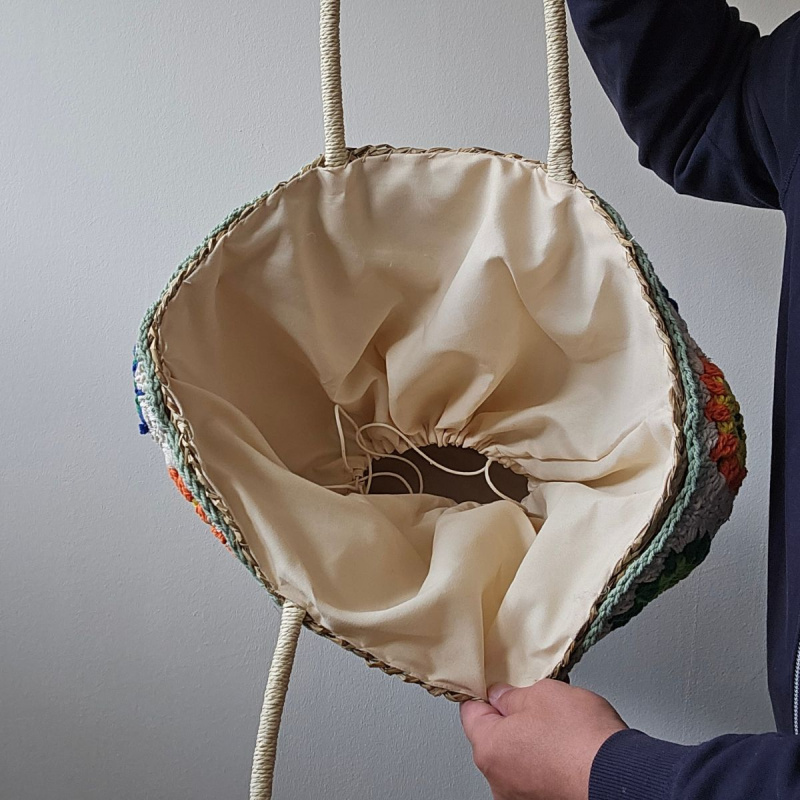 Dámska raffia kabelka na leto KVETINA