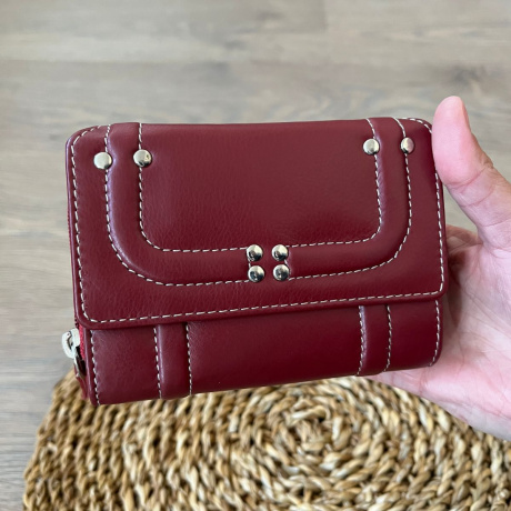 Dámska kožená peňaženka červená vínová bordová burgundy