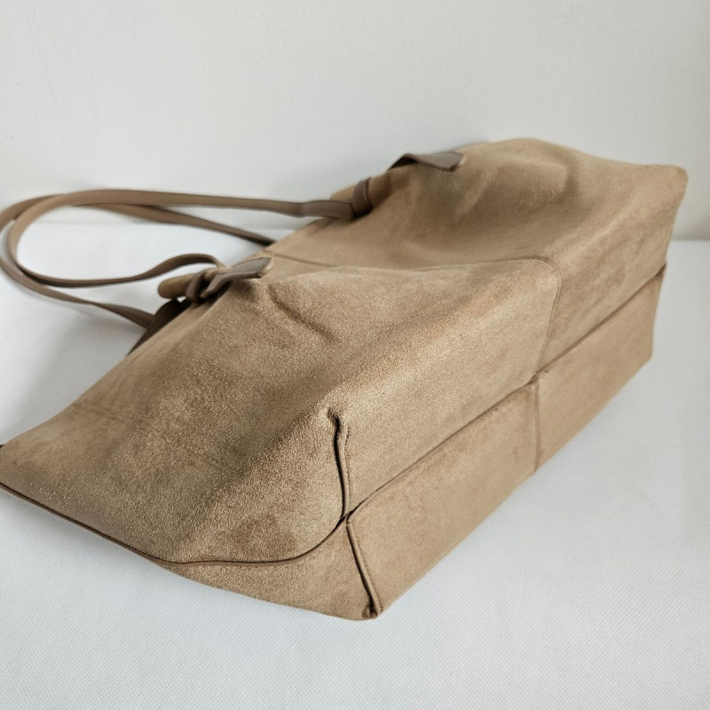 Khaki eko-semišová kabelka na rameno Kelly
