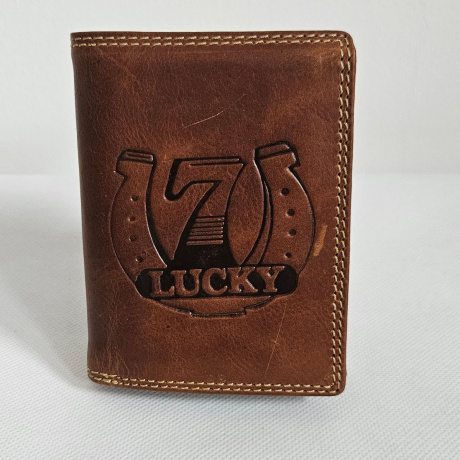 Pánska kožená peňaženka tan LUCKY 7