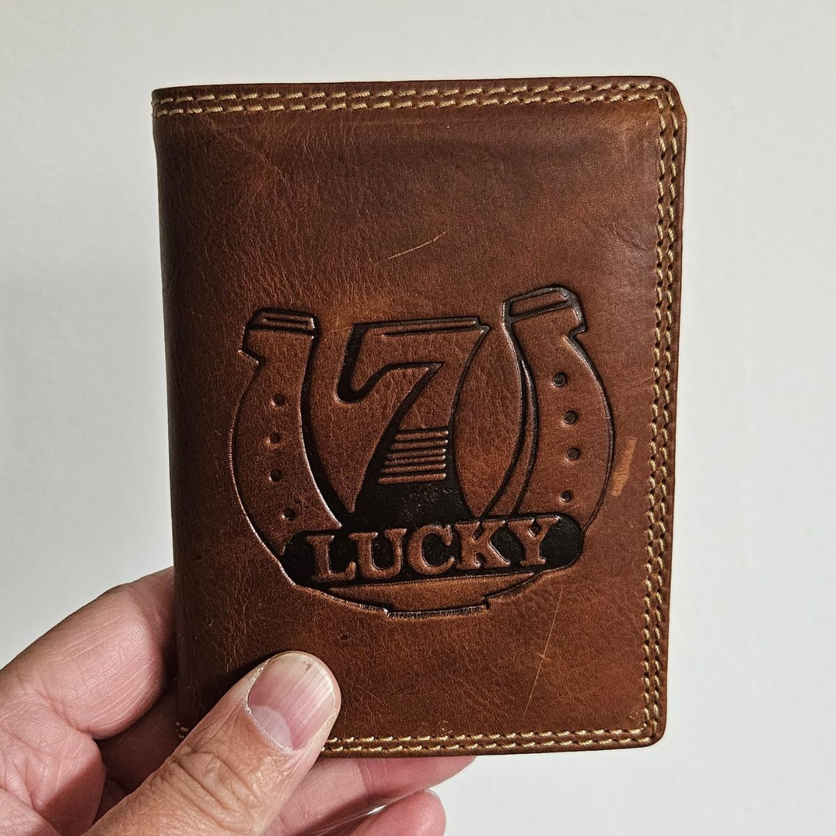 Pánska kožená peňaženka tan LUCKY 7