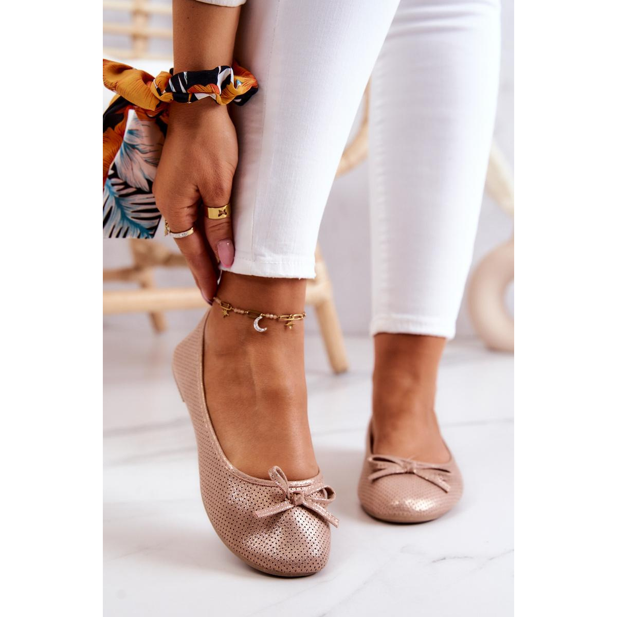 Dámska balerinas klasická profilovaná fimme ružová vložka - Odtiene ružovej