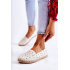 Dámske bielé kvetinové slip-on baleríny Vennice - Biela
