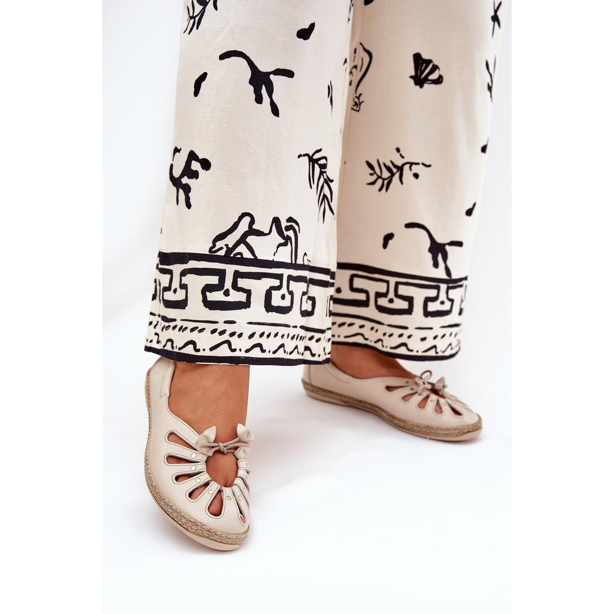 Ploché Baleríny Z Prírodnej Kože Zazoo 10179 Béžové - Béžová