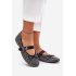 Ozdobené baleríny S Mašľou A Pásikom Čierne Zdivisa - Čierna
