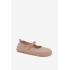 Kožené semišové baleríny Barefoot s remienkom Zazoo 10206 béžové - Béžová