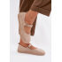 Kožené semišové baleríny Barefoot s remienkom Zazoo 10206 béžové - Béžová
