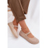 Kožené semišové baleríny Barefoot s remienkom Zazoo 10206 béžové - Béžová