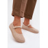 Kožené semišové baleríny Barefoot s remienkom Zazoo 10206 béžové - Béžová