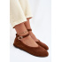 Baleríny z Prírodného Semišu Big Star TT274211 Camel - Odtiene hnedej a béžovej