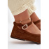 Baleríny z Prírodného Semišu Big Star TT274211 Camel - Odtiene hnedej a béžovej