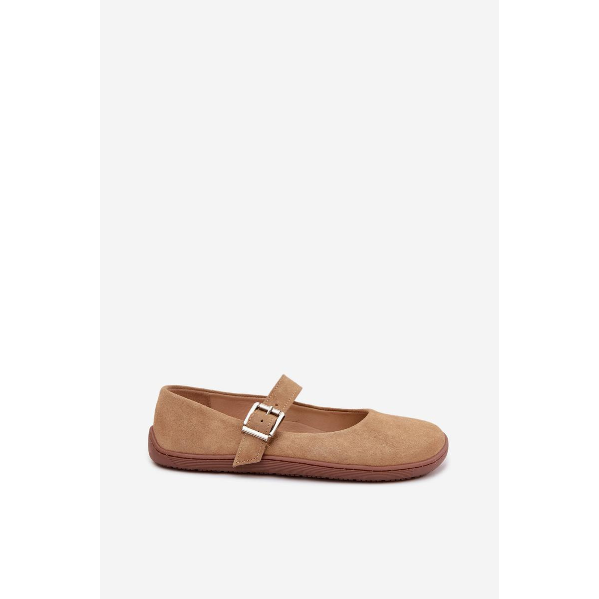 Barefoot baleríny z prírodného semišu Zazoo 316 béžové - Béžová