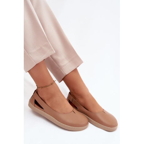 Kožené Baleríny Barefoot Zazoo 10217 Cappucino - Odtiene hnedej a béžovej