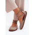 Kožené dámske baleríny Barefoot S Páskami Zazoo 320 Cappuccino - Béžová