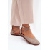 Kožené dámske baleríny Barefoot S Páskami Zazoo 320 Cappuccino - Béžová