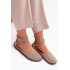 Kožené dámske baleríny Barefoot S Páskami Zazoo 320 Cappuccino - Béžová