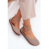 Kožené dámske baleríny Barefoot S Páskami Zazoo 320 Cappuccino - Béžová