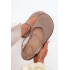 Kožené dámske baleríny Barefoot S Páskami Zazoo 320 Cappuccino - Béžová