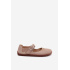 Kožené semišové baleríny Barefoot s remienkom Zazoo N1319 béžové