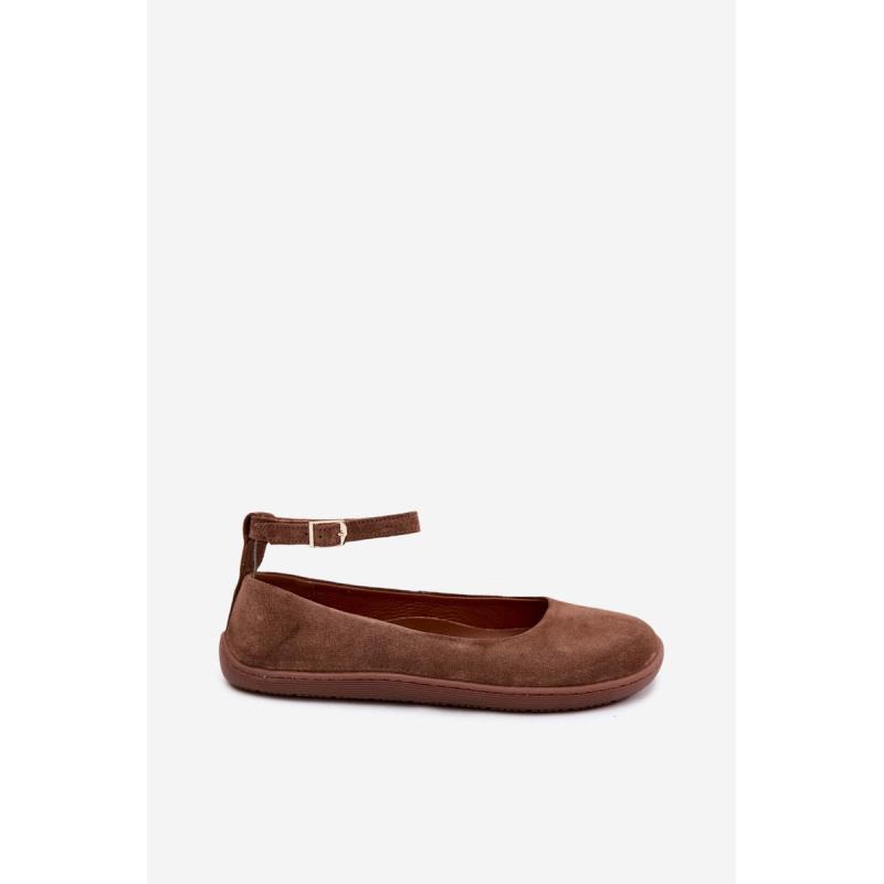 Barefoot baleríny z prírodného semišu Zazoo 020 Hnedé - Odtiene hnedej a béžovej