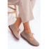 Kožené Semišové Baleríny Barefoot na Šnúrky Zazoo 021 Cappuccino - Béžová