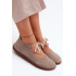 Kožené Semišové Baleríny Barefoot na Šnúrky Zazoo 021 Cappuccino - Béžová