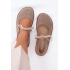 Kožené Semišové Baleríny Barefoot na Šnúrky Zazoo 021 Cappuccino - Béžová