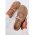 Kožené Semišové Baleríny Barefoot na Šnúrky Zazoo 021 Béžové - Béžová