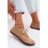 Kožené Semišové Baleríny Barefoot na Šnúrky Zazoo 021 Béžové - Béžová