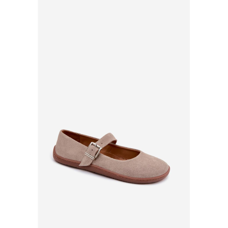 Barefoot baleríny z prírodnej semiše Zazoo 316 Cappuccino - Béžová