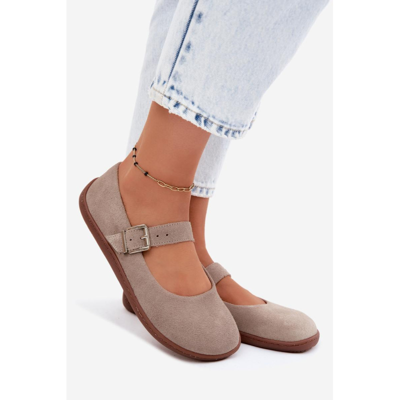 Barefoot baleríny z prírodnej semiše Zazoo 316 Cappuccino - Béžová