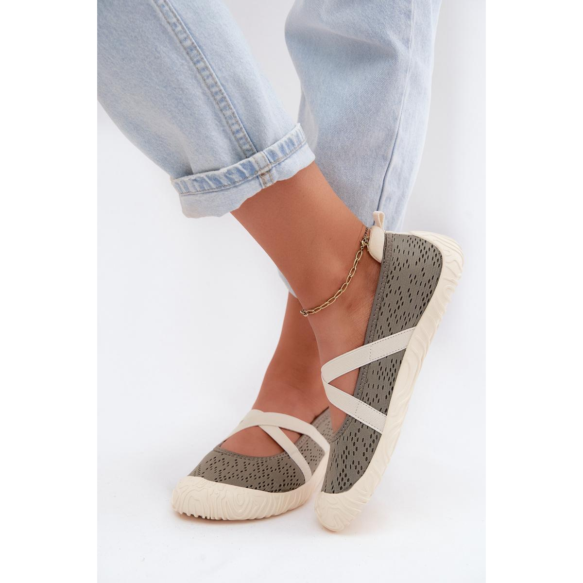 Športové Baleríny S Elastickými Páskami Artiker 58C1904 Zelené - Odtiene zelenej