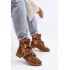 Lu Boo Suede topánky s rezačkou Leopard Leopard Cutter - Odtiene hnedej a béžovej