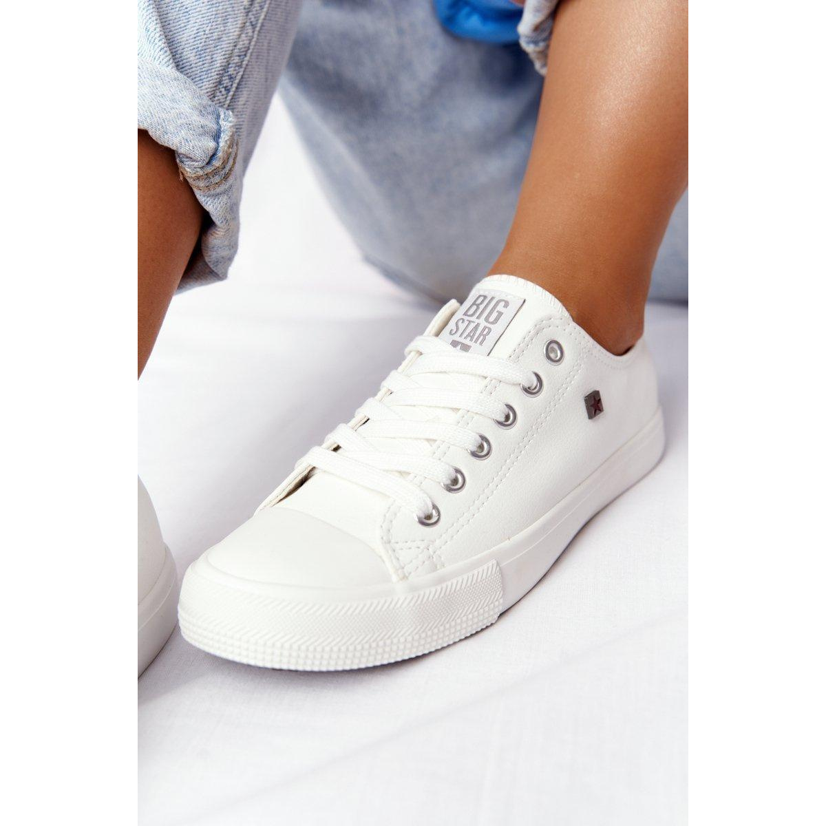 Dámske kožené tenisky Big Star White V274869 - Biela