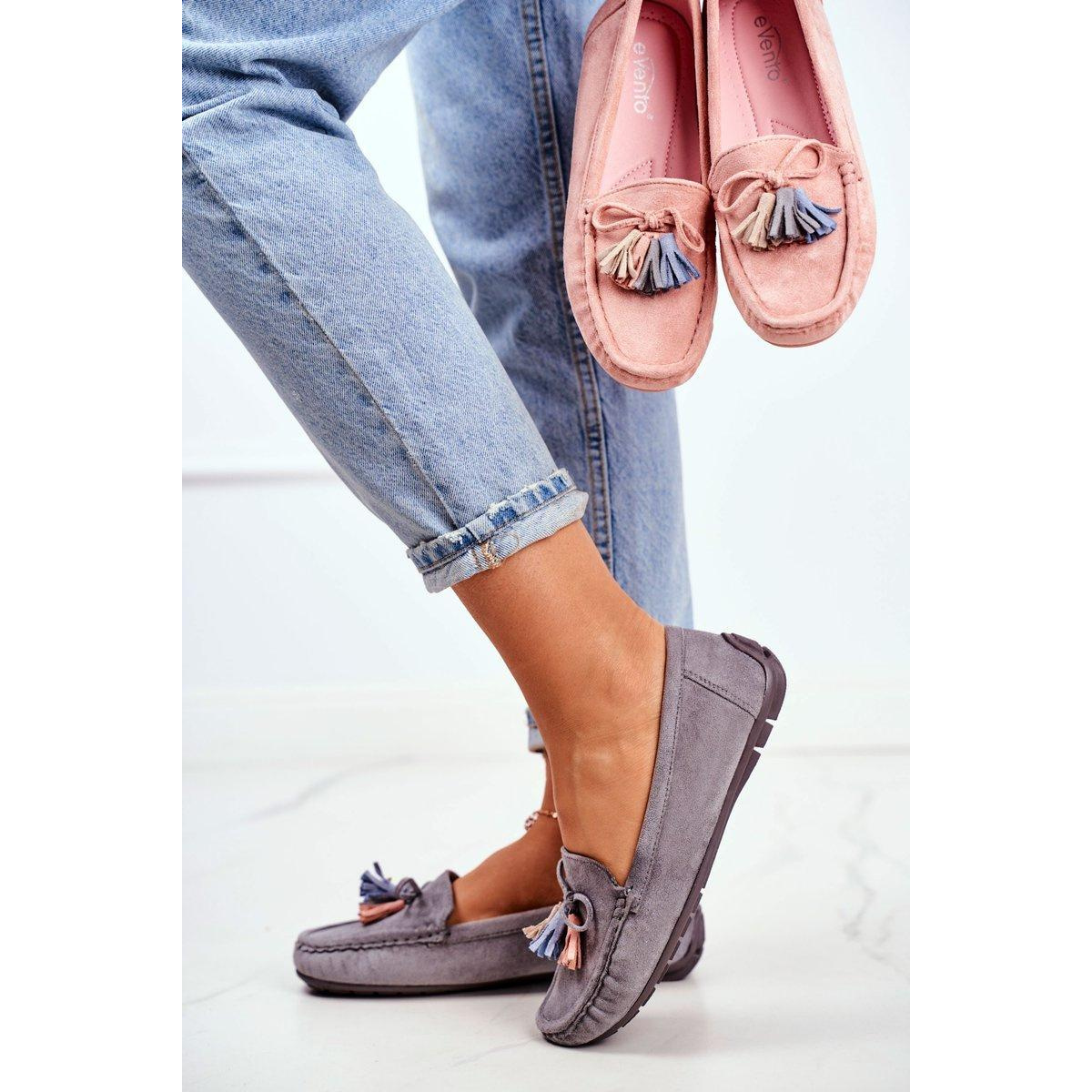 Dámske Moccasins Suede 20pb35-2003 Gray Donna Mia - Odtiene sivej a striebornej