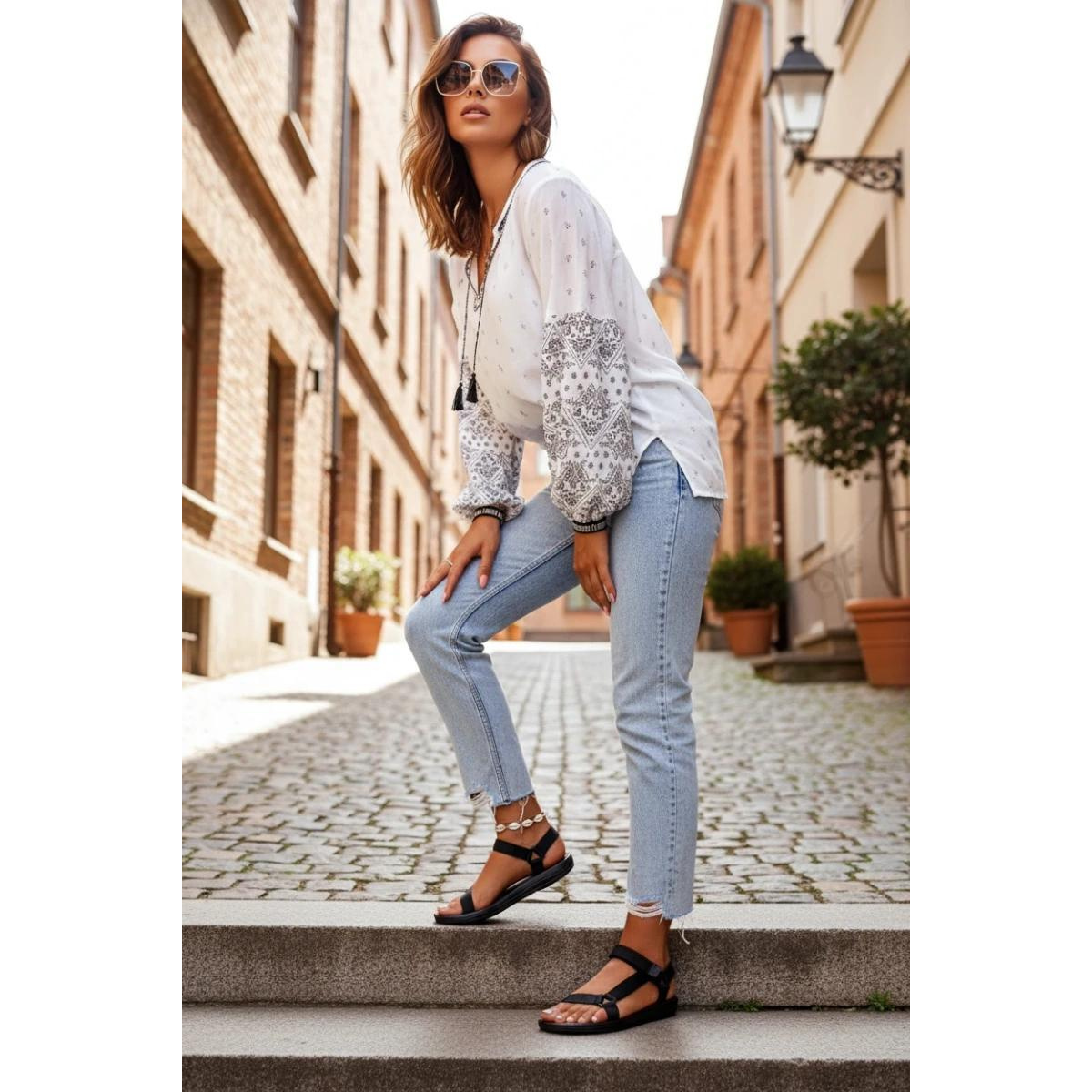 Dámske športové sandále čierne konečné - Čierna