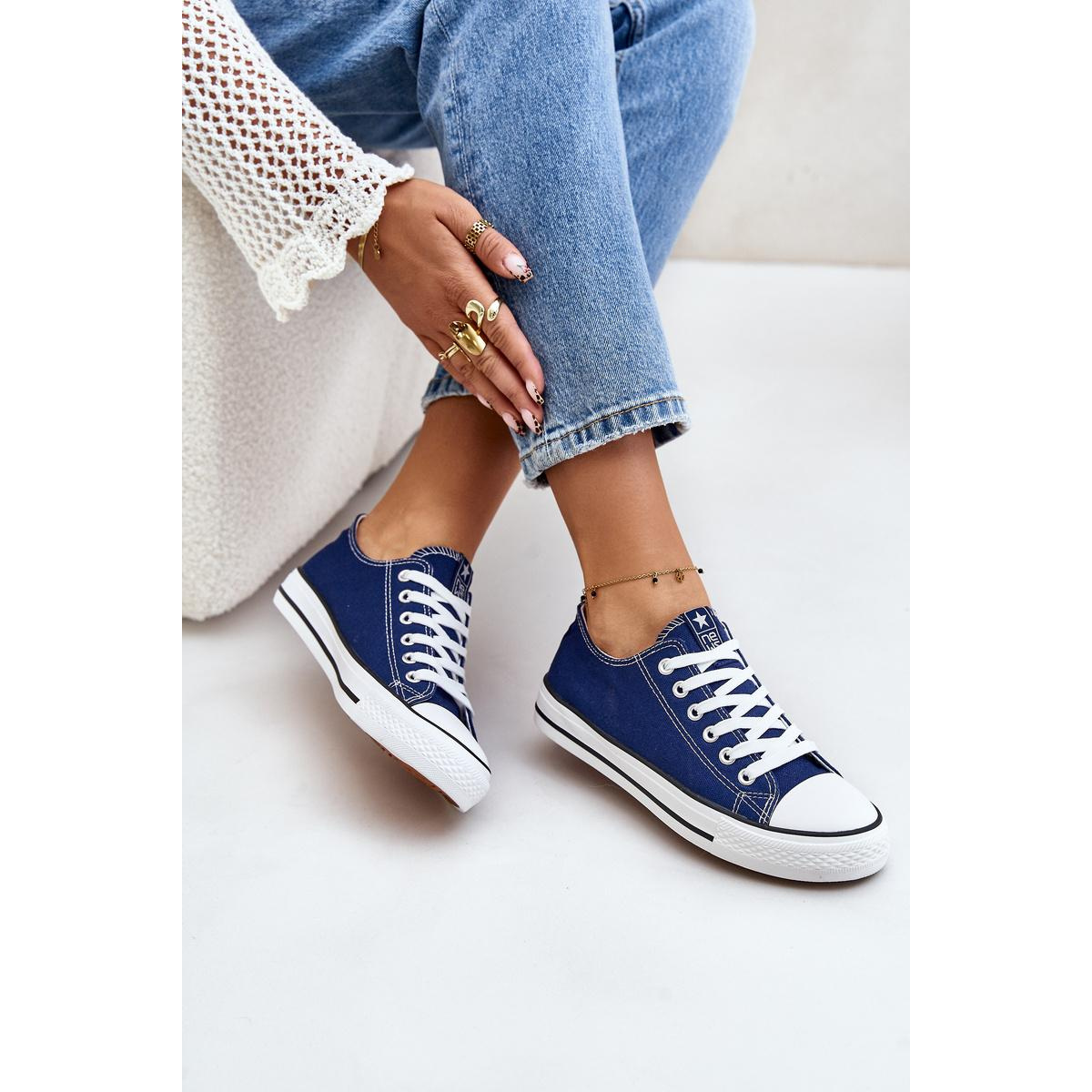 Dámske klasické tenisky Ecoma Navy Blue - Modrá