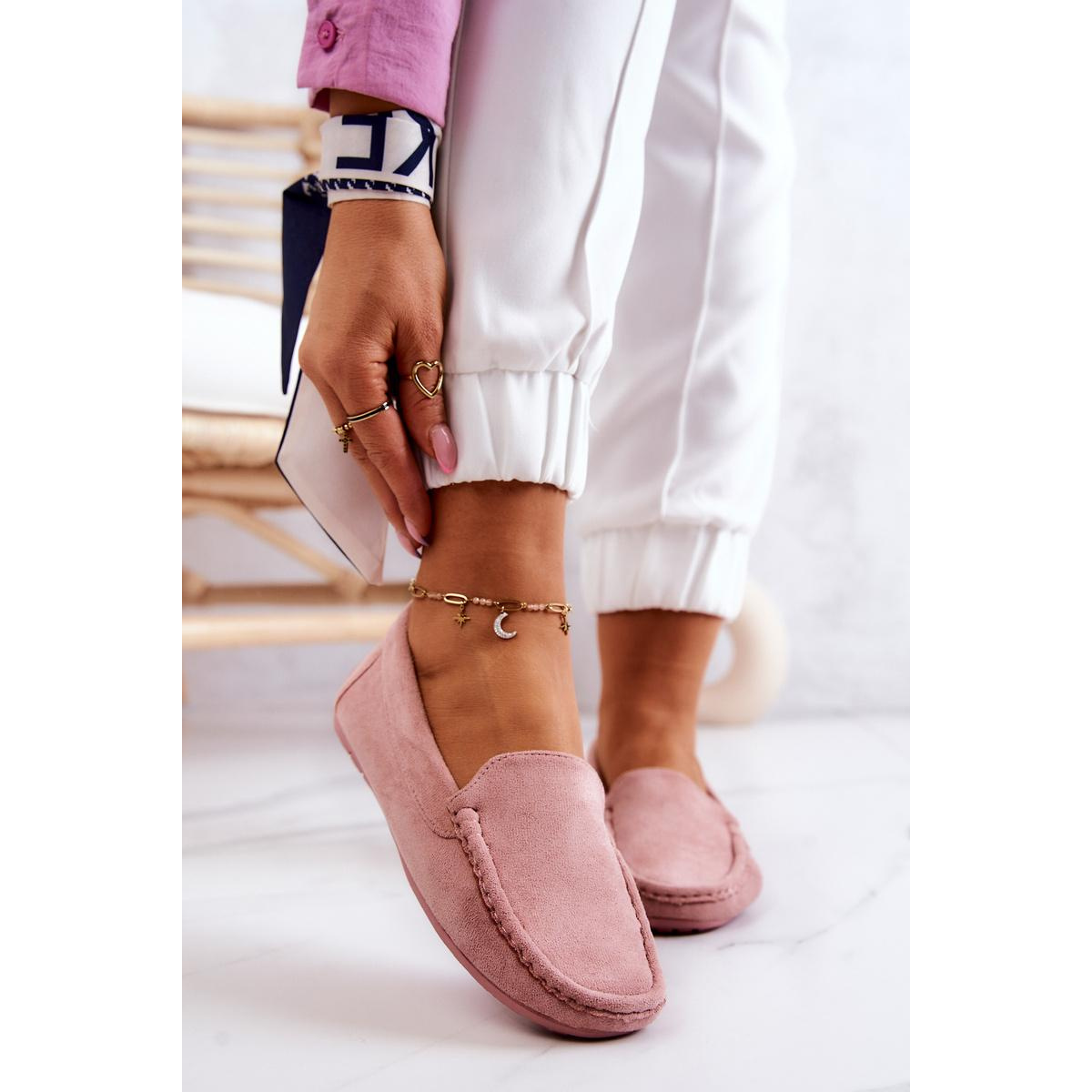 Dámske semišové mokasíny Pink Morreno - Odtiene ružovej