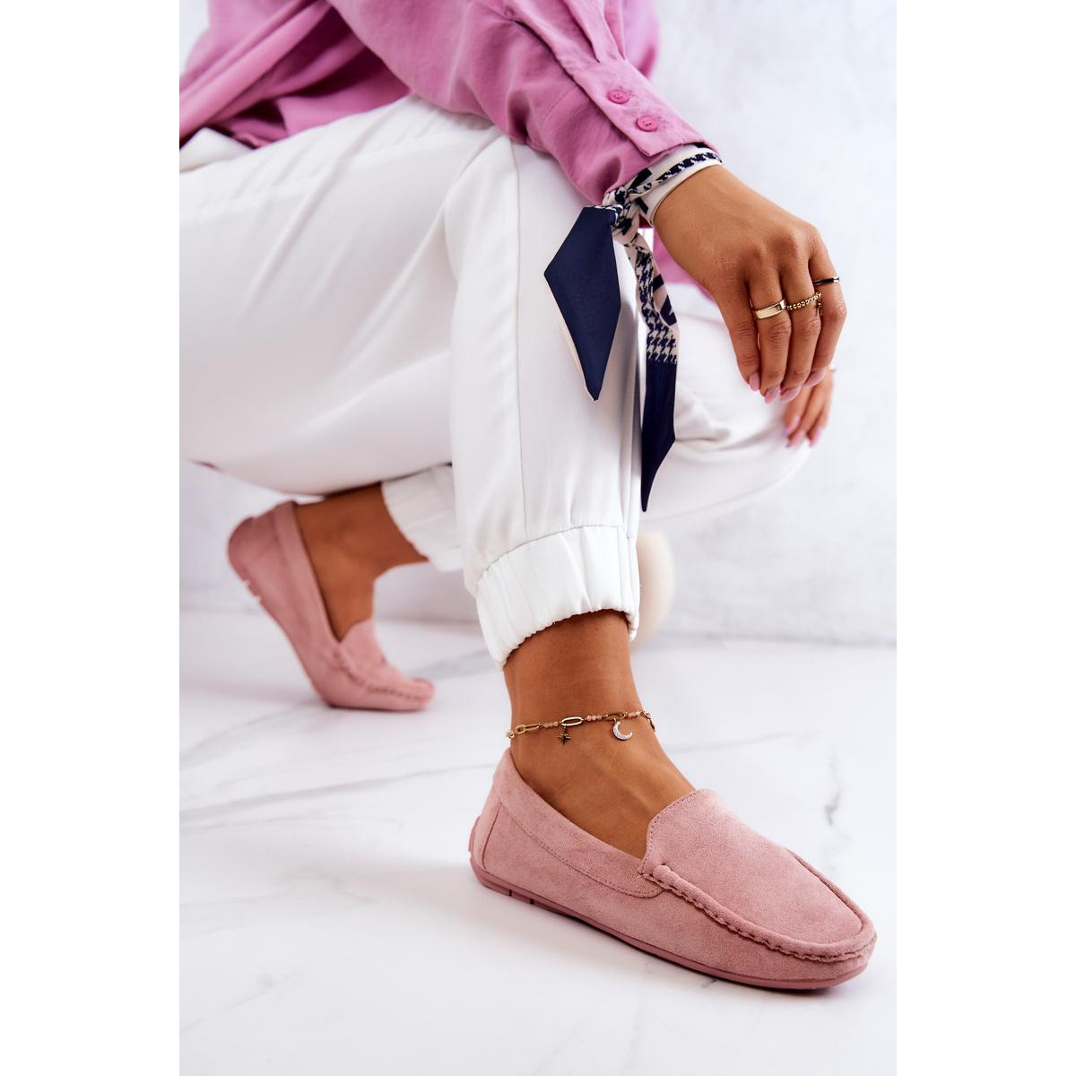 Dámske semišové mokasíny Pink Morreno - Odtiene ružovej